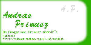 andras primusz business card